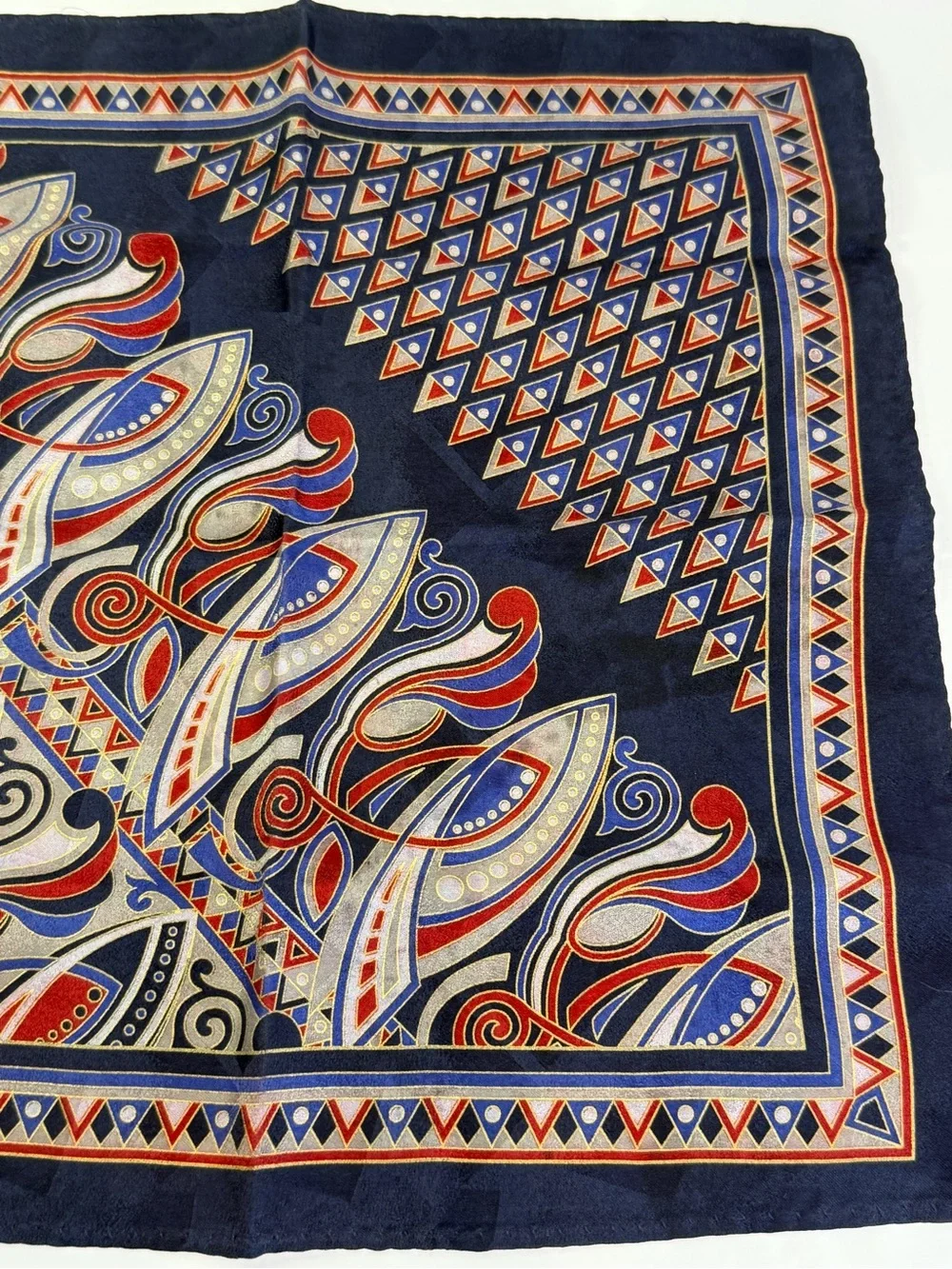 ❤️💙 Vintage Americana Silk Pocket Square Handkerchief 12” x 12” ❤️💙